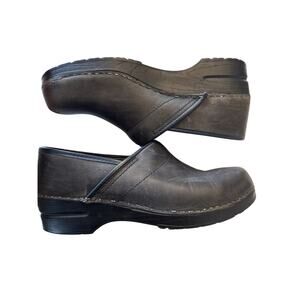 Dansko Black Leather Mules